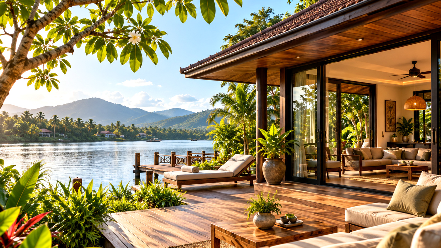 Kampot Habitat Co. riverside development setting