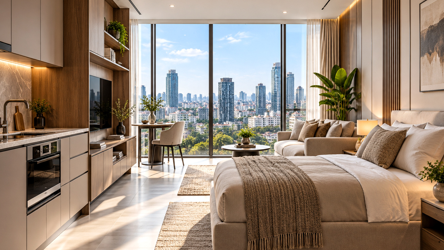 Smart Studio Invest bright compact apartment interior