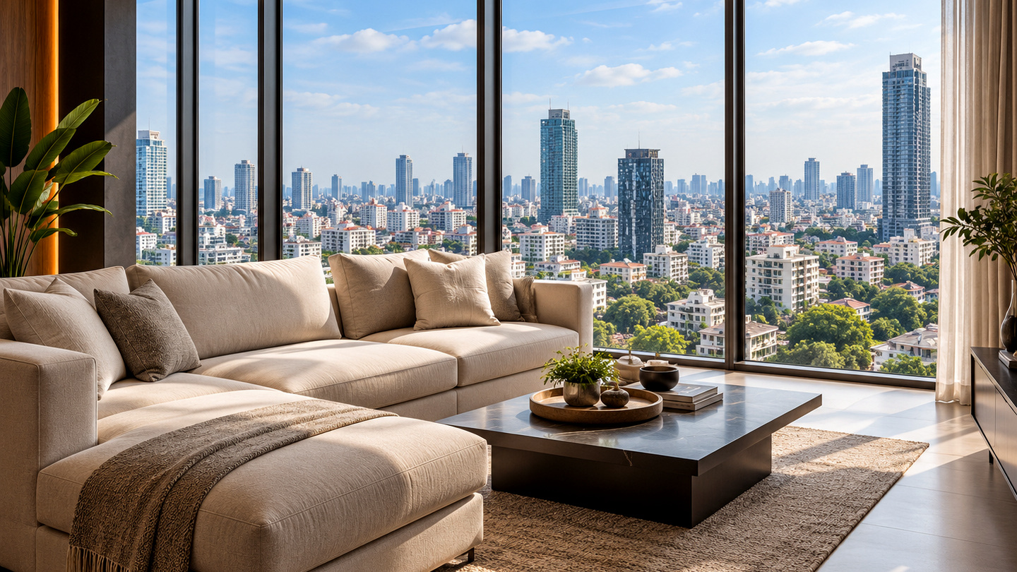 Tonle Vista River Apartment bright two-bedroom interior